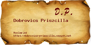 Dobrovics Priszcilla névjegykártya